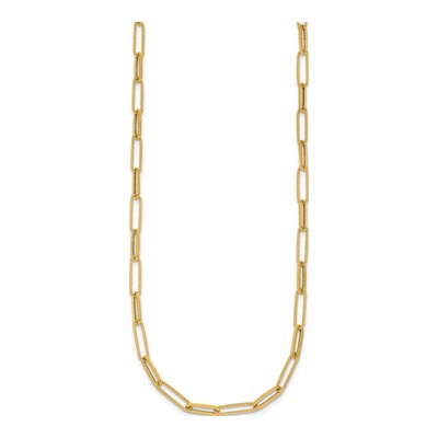 14K Yellow Gold 4.85mm Hollow Paperclip Chain – view 3