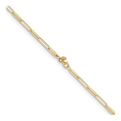14K Yellow Gold 4.85mm Hollow Paperclip Chain – view 4