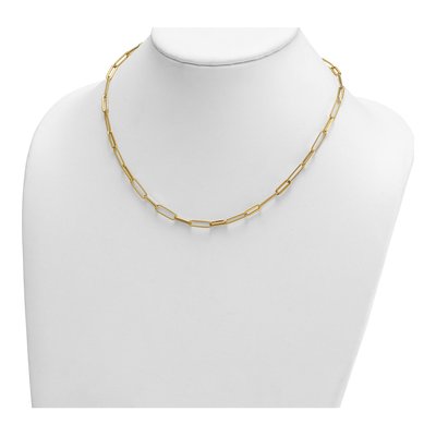 14K Yellow Gold 4.85mm Hollow Paperclip Chain – view 5