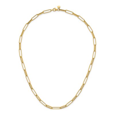 14K Yellow Gold 4.85mm Hollow Paperclip Chain – view 6