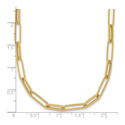 14K Yellow Gold 4.85mm Hollow Paperclip Chain – view 7