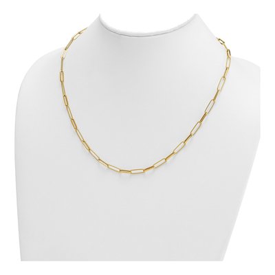 14K Yellow Gold 4.85mm Hollow Paperclip Chain – view 5