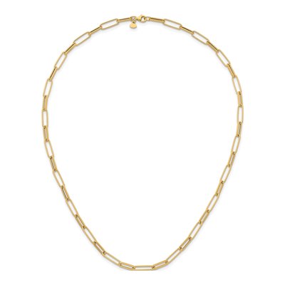 14K Yellow Gold 4.85mm Hollow Paperclip Chain – view 6