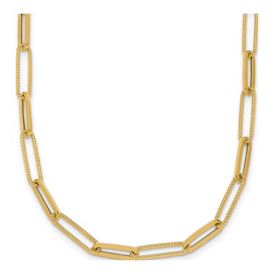 14K Yellow Gold 4.85mm Hollow Paperclip Chain