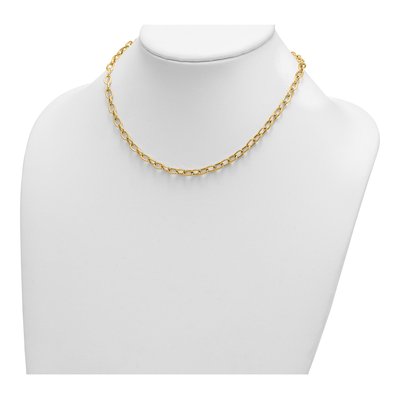 14K Yellow Gold 5.2mm Hollow Open Cable Chain – view 4