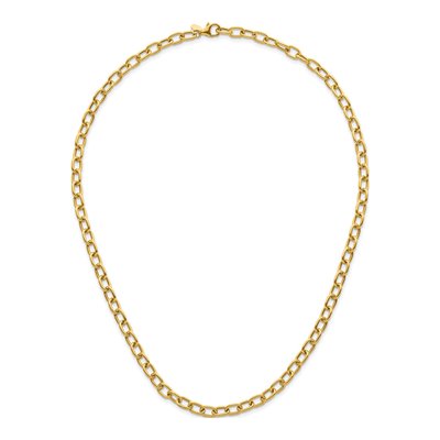 14K Yellow Gold 5.2mm Hollow Open Cable Chain – view 6