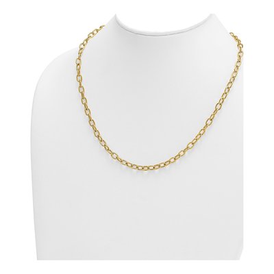 14K Yellow Gold 5.2mm Hollow Open Cable Chain – view 4