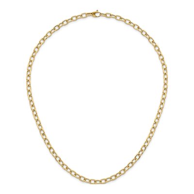 14K Yellow Gold 5.2mm Hollow Open Cable Chain – view 6