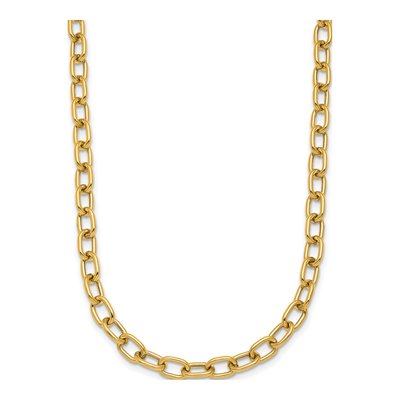 14K Yellow Gold 5.2mm Hollow Open Cable Chain