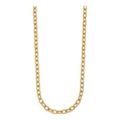 14K Yellow Gold 5.2mm Hollow Open Cable Chain – view 3