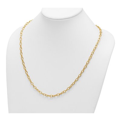 14K Yellow Gold 5.2mm Hollow Open Cable Chain – view 4