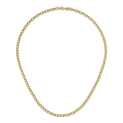 14K Yellow Gold 5.2mm Hollow Open Cable Chain – view 6