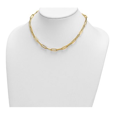 14K Yellow Gold 5.3mm Hollow Paperclip Chain – view 4