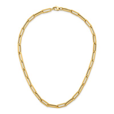 14K Yellow Gold 5.3mm Hollow Paperclip Chain – view 6