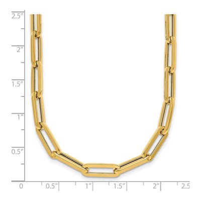 14K Yellow Gold 5.3mm Hollow Paperclip Chain – view 4