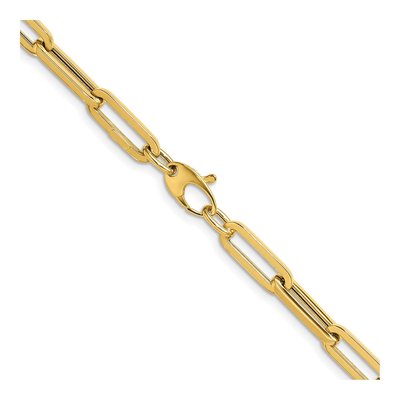 14K Yellow Gold 5.3mm Hollow Paperclip Chain – view 5