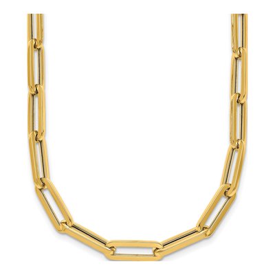 14K Yellow Gold 5.3mm Hollow Paperclip Chain