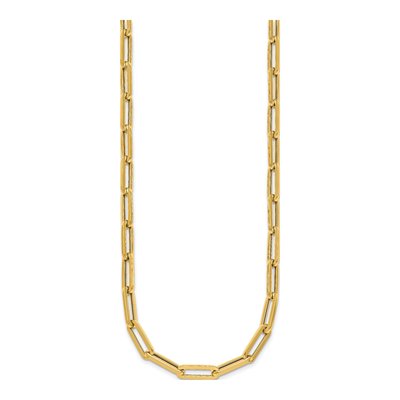 14K Yellow Gold 5.3mm Hollow Paperclip Chain – view 3