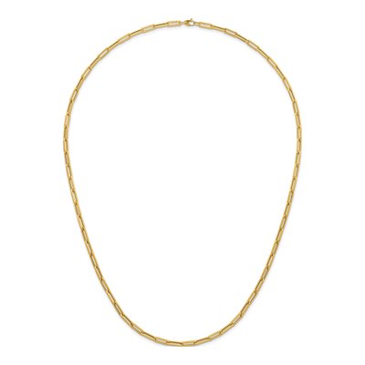 14K Yellow Gold 5.3mm Hollow Paperclip Chain – view 6