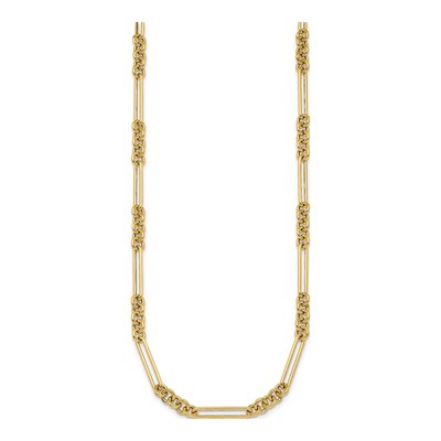 14K Yellow Gold 5.3mm Hollow 16-inch Fancy Rolo Chain – view 3