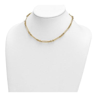 14K Yellow Gold 5.3mm Hollow 16-inch Fancy Rolo Chain – view 5