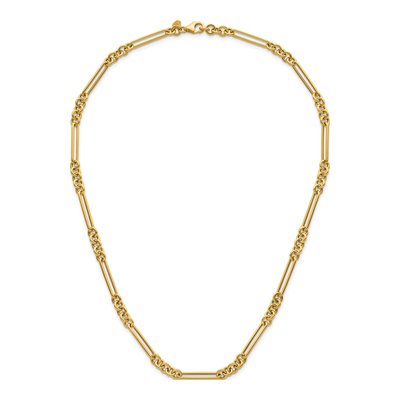 14K Yellow Gold 5.3mm Hollow Fancy Rolo Chain – view 6