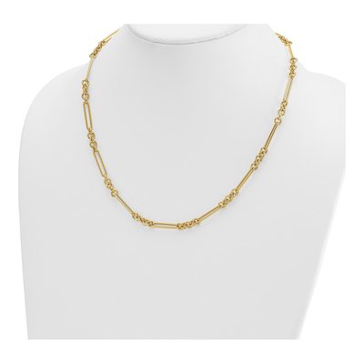 14K Yellow Gold 5.3mm Hollow Fancy Rolo Chain – view 5