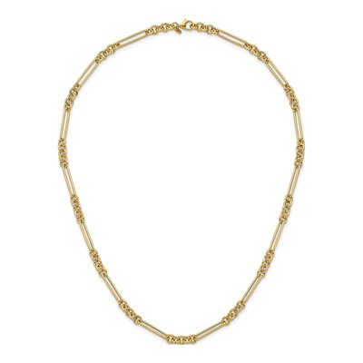 14K Yellow Gold 5.3mm Hollow Fancy Rolo Chain – view 6