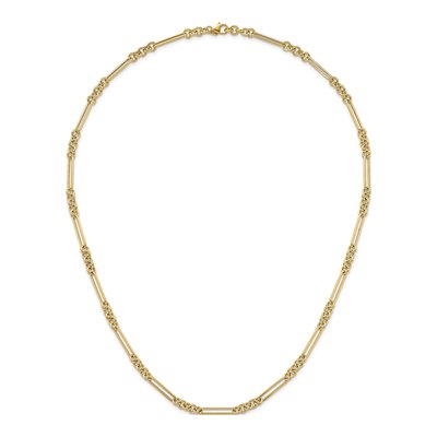 14K Yellow Gold 5.3mm Hollow Fancy Rolo Chain – view 6