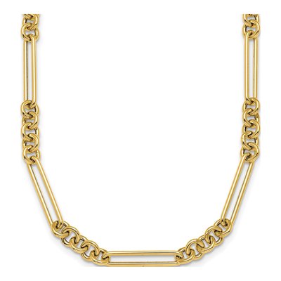 14K Yellow Gold 5.3mm Hollow Fancy Rolo Chain