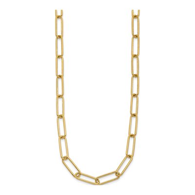 14K Yellow Gold 5.9mm Hollow Paperclip Chain – view 3