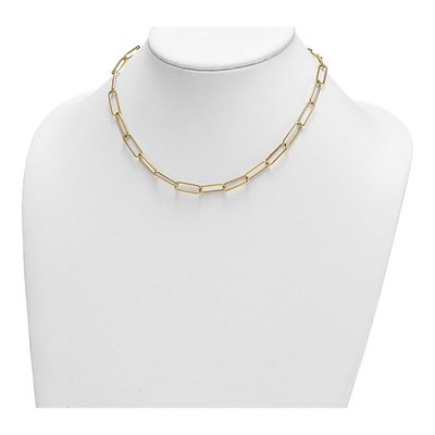 14K Yellow Gold 5.9mm Hollow Paperclip Chain – view 4