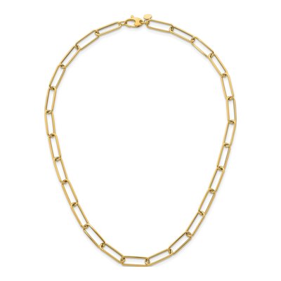 14K Yellow Gold 5.9mm Hollow Paperclip Chain – view 6