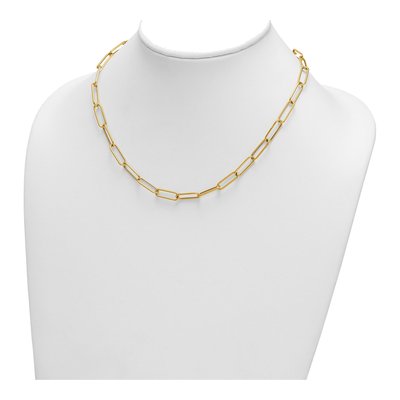 14K Yellow Gold 5.9mm Hollow Paperclip Chain – view 4