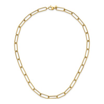 14K Yellow Gold 5.9mm Hollow Paperclip Chain – view 6