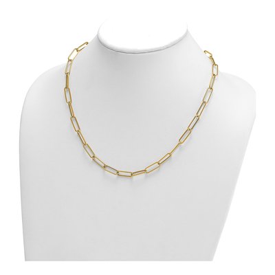 14K Yellow Gold 5.9mm Hollow Paperclip Chain – view 4