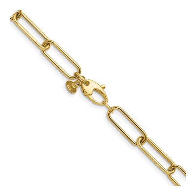 14K Yellow Gold 5.9mm Hollow Paperclip Chain – view 5