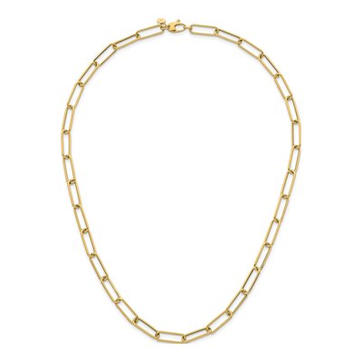 14K Yellow Gold 5.9mm Hollow Paperclip Chain – view 6