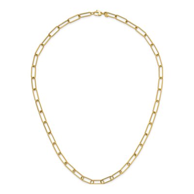 14K Yellow Gold 5.9mm Hollow Paperclip Chain – view 6