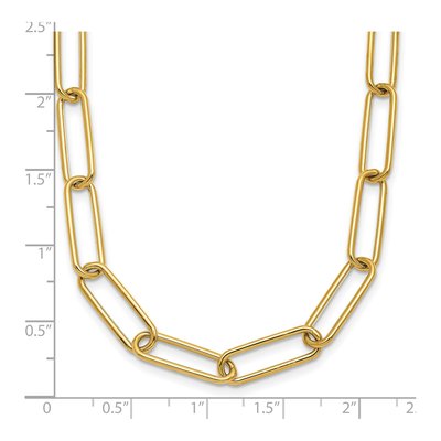 14K Yellow Gold 5.9mm Hollow Paperclip Chain – view 7