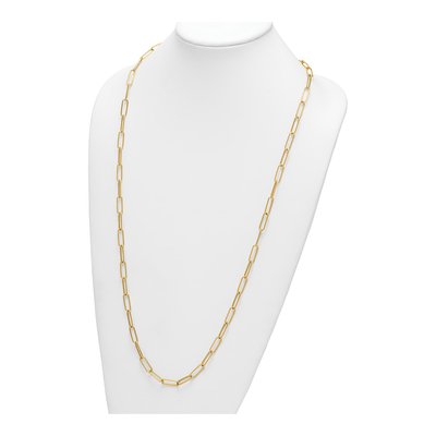 14K Yellow Gold 5.9mm Hollow Paperclip Chain – view 5