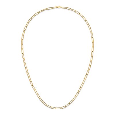 14K Yellow Gold 5.9mm Hollow Paperclip Chain – view 6