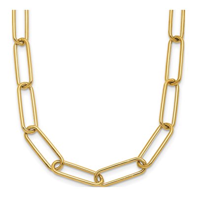 14K Yellow Gold 5.9mm Hollow Paperclip Chain