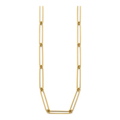 14K Yellow Gold 7mm Hollow Paperclip Chain – view 3