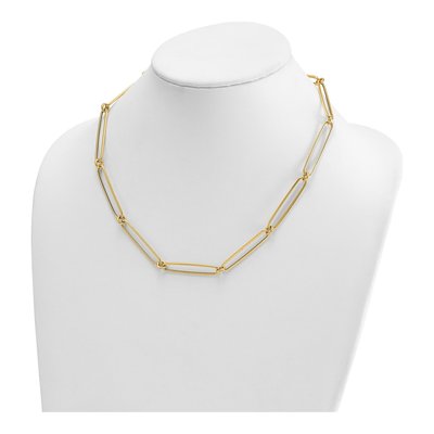 14K Yellow Gold 7mm Hollow Paperclip Chain – view 4