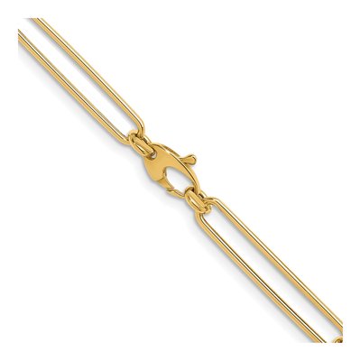 14K Yellow Gold 7mm Hollow Paperclip Chain – view 5