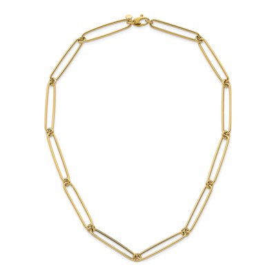 14K Yellow Gold 7mm Hollow Paperclip Chain – view 6