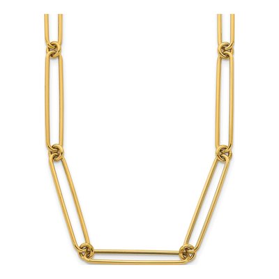 14K Yellow Gold 7mm Hollow Paperclip Chain