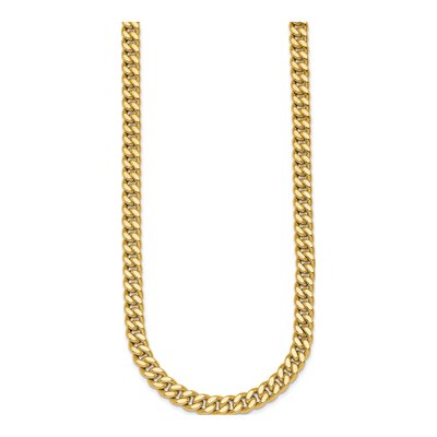 14K Yellow Gold 7mm Hollow Curb Chain – view 3