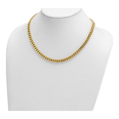 14K Yellow Gold 7mm Hollow Curb Chain – view 5